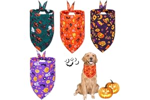 WNV halloween dog costume Halloween Dog Bandanas - Spooktacular Costumes for Large Dogs - Set of 4 L Size Accessories