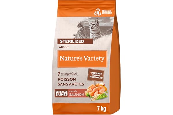 Nature's Variety Healthy Grains Croquettes pour Chats Stérilisés - Saumon Norvégien - 7kg