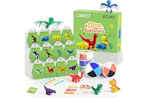 AESTD-ST Air Dry Clay Kit - Dinosaur Theme, Modeling Clay for Kids, DIY Model Magic Clay with Sculpting Tools and Tutorials, 12 Boxes Molding Clay, Ultra Light, Soft & Non-Toxic, Arts and Crafts Gift for Kids