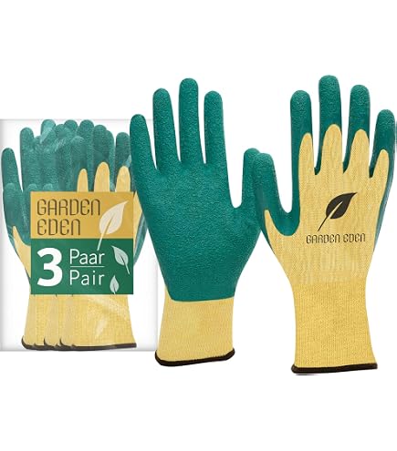Xclou Universal Gloves Breathable Gardening Gloves Size 8 (M) Rubber Coated Gardening Accessories for Gardening Gardening Supplies Safety 25.5 x 10 x 1 cm Green DIY & Tools