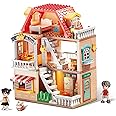 Doll House for Girls - 3-Story Plastic Dream Dollhouse with Furniture Accessories, Lights, 2 Dolls, and 1 Pet - Perfect Dollhouse Toy for 3-8 Years Old Girls and Boys