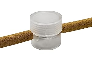 Amarcords - 10 Decentratori da soffitto o parete per lampade e sospensioni. Gancio da parete pressacavo con regolazione cavo a vista - Decentratore cavo elettrico colore TRASPARENTE