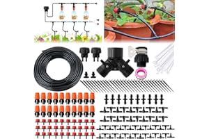 OAHAO Drip Irrigation Kit, Garden Irrigation System 1/4" Blank Distribution Tubing Watering Drip Kit/DIY Saving Water Automatic Watering System for Garden, Greenhouse, Flower Bed, Patio, Lawn