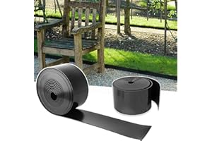 YAOBLUESEA Bordures Jardin, 2,2mm Thickness PE Flexible Bordure Pelouse en Plastique Rouleau Bordure pour Jardin,25m x 10cm(LxH) Noir
