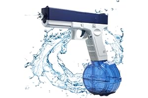 METHROP Electric Water Gun Automatic Water Pistol for Kids Super Soaker Squirt Blue 500 CC + 60 CC Large Capacity Water Pistols Swimming Toys for Summer Beach