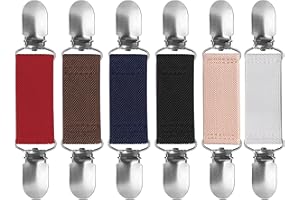Hezhou 6 Piezas Clips para cárdigan Clips de Cadena de suéter Clips de Cuello de cárdigan Clip de Cuello de Rebeca Accesorios fijos Elástico Clip de Cardigan Suéter Clip para Mujeres 6 Colores
