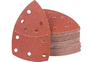 PMIQSA 90PCS 80 Grits Sanding Pads Mouse Sander Pads 11 Hole Sanding Sheets Hook Sandpaper Sheets for Multitool Detail Sander Paper