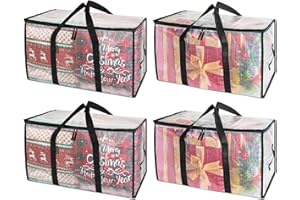 BALEINE 4-Pack Oversized Moving Bags with Reinforced Handles, Heavy-Duty Storage Tote for Clothes, Moving Supplies (Clear, 4-Pack)