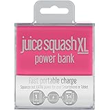 Juice Squash XL Power Bank Portable Charger for Apple iPhone, Samsung, Huawei, Microsoft, Oppo, Sony - Pink
