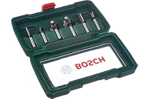 Bosch Accessories 6tlg. Hartmetall Fräser Set (für Holz, Ø-Schaft 8 mm, Zubehör Oberfräse)
