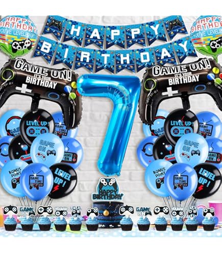 Palloncini Compleanno 7 Anni - Set Decorazioni Colorate Con Numero 7 - Foto 12