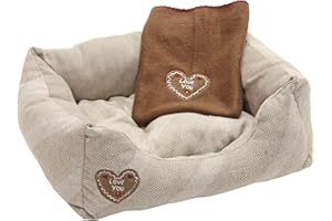 KERBL PET Kerbl 81231 łóżko do przytulania Love You, 47 x 37 x 17 cm / 50 x 40 cm, beżowe