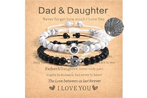 CheersLife Mother Son/Dad Daughter Bracelets, 100 Languages I Love You, Birthday, Christmas, Mother's Day, Father's Day, Back to School