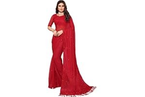 IMTRA FASHION Indischer Netz Sari Für Damen Traditioneller Sari Mit Nicht Genähter Bluse
