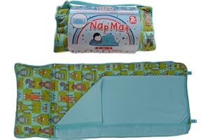 Soft Touch Toddler Nap Mat with Built-in Pillow & Blanket | 125cm Extra Long Sleeping Mat | Machine Washable | Nursery Daycare Preschool | Ages 2-6