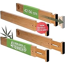 Bambus Schubladentrenner Verstellbar - Organizer Für Schubladen Aus Holz, Passt Für IKEA Pax & Mehr