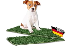PFOTENWUNDER® 2-6 Ersatz-Kunstrasen für Hundeklo, Hundetoilette Gras, Easy-Wash, für Hundeklo Hundetoilette mit 63x51cm, kleine Hunde Balkon Indoor WC Welpen-Klo