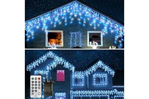 CERIAL Łańcuch świetlny 20 m, 540 diod LED, na zewnątrz, na Boże Narodzenie, kurtyna świetlna z wtyczką, sople lodu, wodoszczelny, 108 kropli, na urlop, wesele, kolor niebieski + biały