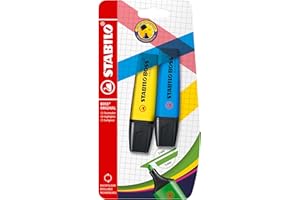 STABILO BOSS ORIGINAL - Surligneur - blister x 2 surligneurs fluo - jaune, bleu