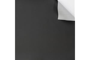 econuk - Tela para Tapizar, Manualidades y Bricolaje, Polipiel Suave al Tacto, Cuero Sintetico para Sillas, Sofás, Bolsos, Cojines, Asientos de Moto, Techos de Coche (140cm x 100cm, Negro)