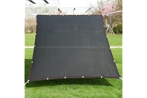 KUFU01 Rete Ombreggiante Nero per Protezione Solare,Rete Telo Ombra Traspirante Anti-Età,Tessuto Ombra con Occhielli,Tenda da Sole Privacy,per Serra/Balcone/Cortile/Tetto (3x4m/9.8x13ft)