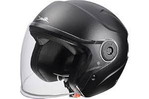 TVS ACE ISI Certified Open face Unisex Helmet with Full Coverage Visor Available in 8 Colors | Lightweight Comfort-Fit Microfiber Liner Equipped with Quick Release Chin Strap