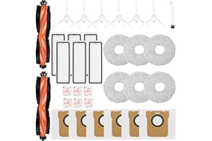 ‎BPBDZZ Bpbdzz 33-teiliges Zubehörset für Xiaomi Robot Vacuum X20+ | X10+ & für Dreame L10s Ultra Gen 2 | L10s Pro Ultra | 2 Hauptbürsten, 6 Staubbeutel, 6 Wischpad, 6 Seitenbürsten, 6 HEPA-Filter