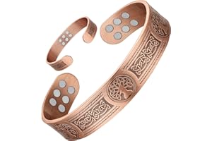 Jeracol Kupfer-Magnetarmband für Damen und Herren,Lymphdrainage Reines Magnetfeldtherapie-Armband für Arthritis Karpaltunnel-Schmerzlinderung, einstellbare Größe mit Geschenkbox