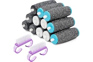 12 sztuk głowic wałków do stóp, Venares 3 grube poziomy, w tym bardzo szorstkie, twarde, średnio twarde i delikatne wymienne głowice do wałków Scholl Velvet Smooth Pedi Hard Skin Remover