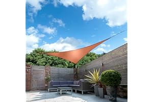 Kookaburra Waterproof Garden Sun Shade Sail Canopy in Terracotta 98% UV Block (2m Triangle)