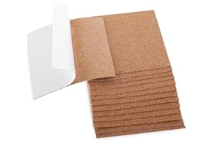 Xinjoduz 10x10 cm Korkmatte 16 Stück 1 mm Dick Korkplatte Selbstklebend Quadratische Korkplatte Selbstklebende Korkplatten für DIY, Tisch- und Wanddekoration Untersetzer Bastelbedarf