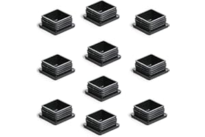 Enkotrade Lot de 10 bouchons à lamelles pour tubes carrés, 50 x 50 mm, cache tube en plastique polyéthylène de qualité supérieure, bouchons d'extrémité, capuchons, patins