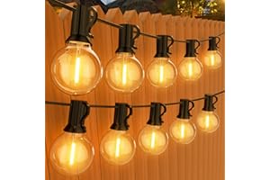 GPATIO Guirlande Guinguette Extérieur G40, 45M/ 150FT Guirlande Lumineuse Exterieure avec E12 75+2 LED Ampoules IP45 Imperméable, Blanc Chaud Chaîne Lumiere Exterieur pour Patio Fête Mariage