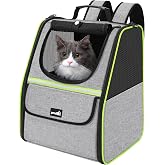Pecute Cat Carrier Backpack, Small Dog Carrier Backpack, Cat Carrier Bag | Stable frame with steel wire, breathable, foldable