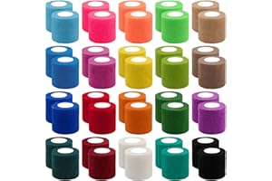 BQTQ 40 Rolls Cohesive Bandage Self Adherent Sport Wrap Tape 2 Inch x 5 Yards Stretch Bandage Wrap Athletic Tape for Human and Animals Ankle Sprains Swelling, 20 Colours