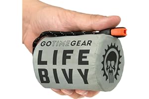 Go Time Gear Life Bivy - Sacco a pelo termico di emergenza, utilizzabile come sacco a pelo di emergenza, sacco a pelo di sopravvivenza, coperta di emergenza in Mylar