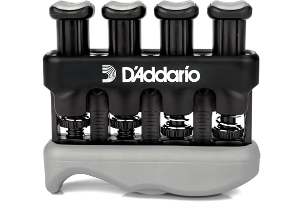D'Addario Varigrip fingerförstärkare med Fiddilink – fingertränare och gitarrtränare med simulerade strängar
