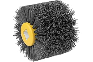 Shineboc Abrasivi Wire,Drum Brush #320 Spazzola Brunishing Lucidatura de nylon mobili in Legno Brillante per Lucidatura Striping Disegno Grit(Grigio)