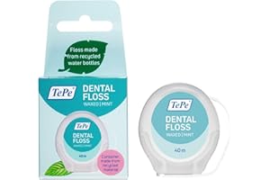 Fil dentaire TePe, sans PFAS, fil à expansion, nettoyage doux et efficace entre les dents, adapté aux espaces interdentaires étroits ou inexistants.