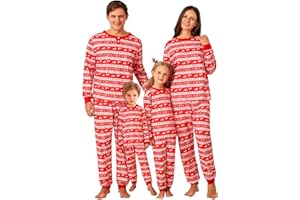 URMAGIC Christmas Matching Family Pyjamas Set Cotton Plaid Elk Pattern Long Sleeve Long Pants Sleepwear Soft Nightwear Pjs Clothes Set for Baby Kids Adults Pajamas Red
