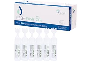 Resp-Ease 6% Sterile Hypertonic Saline Solution for Inhalation via Nebuliser - Helps Clear Airways and Congestion from Lungs - Strong Nebuliser Saline Solution (6 Vials (24ml))
