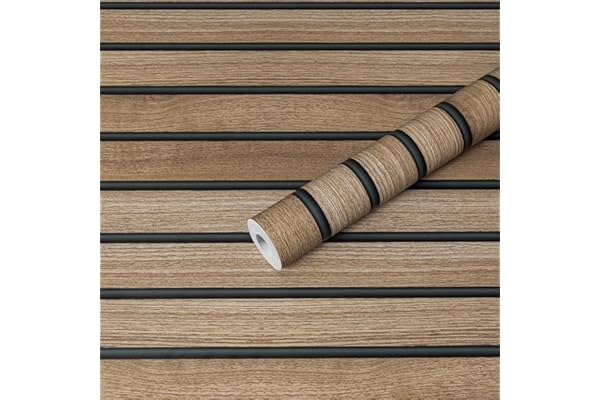 Hode Papier Adhesif pour Meuble Effet Bois Marron 44x300cm, Papier Peint Adhesif Mural, Imperméable Film Revetement Autocollant Meuble Decoratif Armoire Porte Tableaux Mur de Chambre