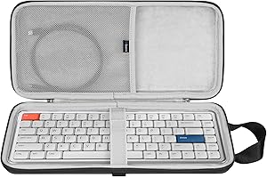 GEEKRIA Ultra Slim Keyboards Carrying Case, Compatible with Logitech MX Mechanical Mini, MelGeek O2, Flow Lite 84 / LOFREE Flow84, IQUNIX MQ80, 84 Keys Hard Shell Travel Bag (Dark Grey)