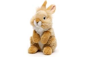 Uni-Toys - Angorakaninchen beige, stehend - 18 cm (Höhe) - Plüsch-Hase, Kaninchen - Plüschtier, Kuscheltier