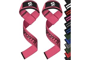 AQF Straps Palestra Uomo & Donna - Neoprene Imbottita Cinghie Sollevamento Pesi per Gym Trazioni, Bodybuilding, Powerlifting & Weight Lifitng Straps, Accessori Fitness Fasce Palestra