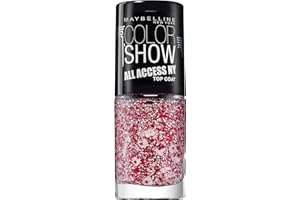 MAYBELLINE NEW YORK GEMEY MAYBELLINE Colorshow All Access Ny Vernis à Ongles Paillettes Blanc/Rouge 424 Ny Lover