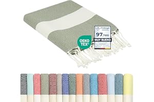 Flora Furora Toalla Playa Grande Algodon 100 x 200 cm Originales - Fouta Beach Towel con Flecos | Toallas Baño Hammam Sauna, Manta - Decoración Boho Hogar, Colores Mujer Hombre