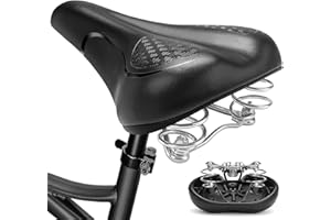 CDYWD Sillin Bicicleta Muy Comodo Hombres y Mujeres, Espesamiento, con Suspensión Amortiguadora, Sillin Bicicleta, Ergonomía Sillín Bicicleta para MTB, Ebike, City Bike, Bicicleta Estática