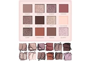 Lamora Paleta de Sombras de Ojos Nude - Altamente Pigmentados 12 Colores Brillantes y Mate - Paleta Maquillaje Profesionales 