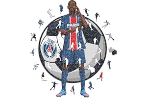 Iconic Puzzles - PSG, Ousmane Dembélé, Puzzle en Bois sous Licence Officielle, 100% Durable, Cadeau pour Adultes et Enfants, Taille S, 150 pièces